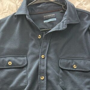 Tailorbyrd Men's Dark Blue Casual Button Down Shirt